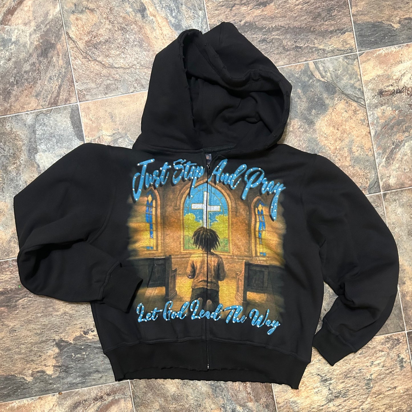 "Just Stop & Pray" Zip-Up